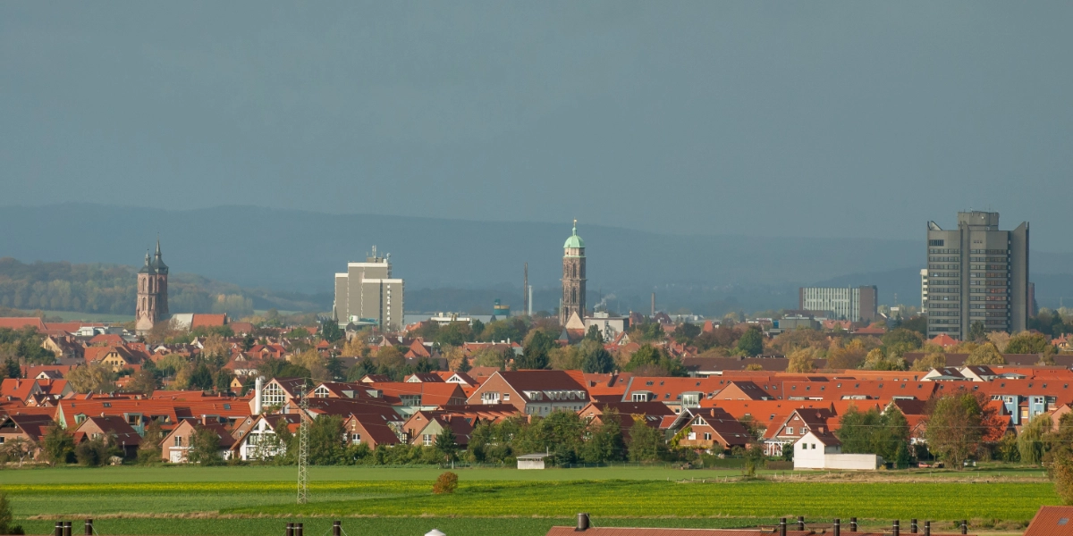 Skyline von Göttingen aus Süden